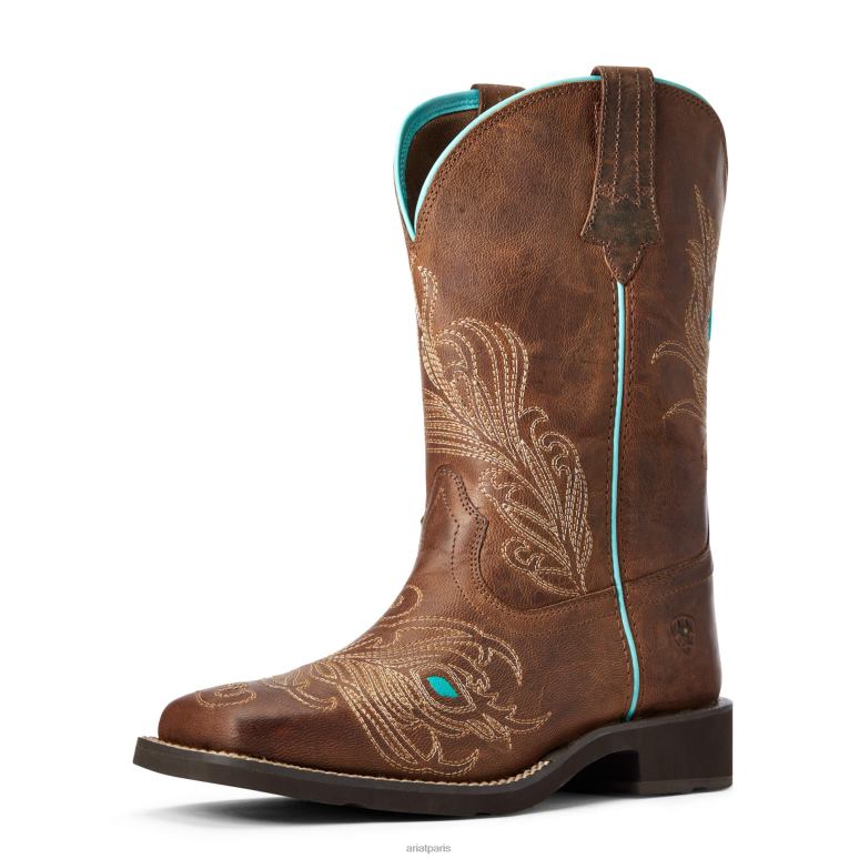 RJ66P2259 botte western yeux brillants ii Ariat chaussure brun patiné femmes