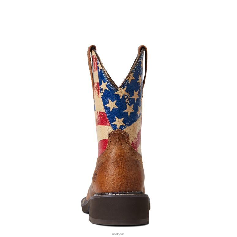 RJ66P2263 botte western fatbaby Heritage Patriot Ariat chaussure curcuma craquelé femmes