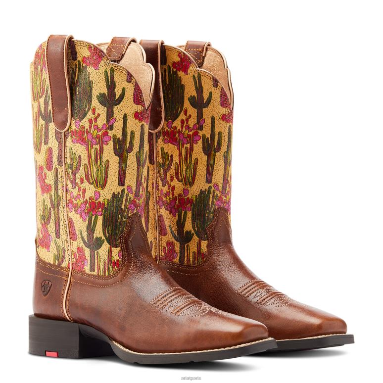 RJ66P2281 botte western à bout carré et large Ariat chaussure lionne femmes