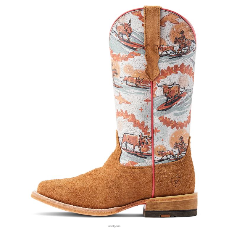 RJ66P2285 botte occidentale d'aloha de frontière occidentale Ariat chaussure ébauche rouillée femmes
