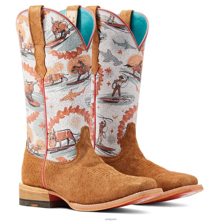 RJ66P2285 botte occidentale d'aloha de frontière occidentale Ariat chaussure ébauche rouillée femmes