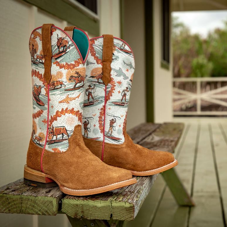 RJ66P2285 botte occidentale d'aloha de frontière occidentale Ariat chaussure ébauche rouillée femmes