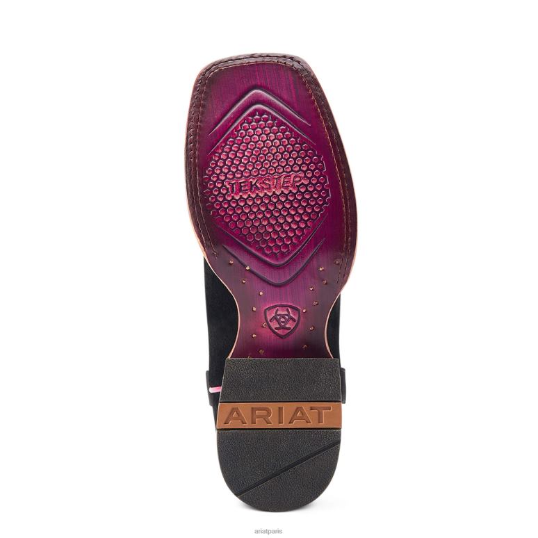 RJ66P2287 botte occidentale d'aloha de frontière occidentale Ariat chaussure ébauche noire femmes