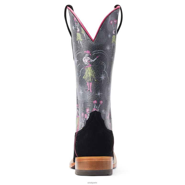 RJ66P2287 botte occidentale d'aloha de frontière occidentale Ariat chaussure ébauche noire femmes