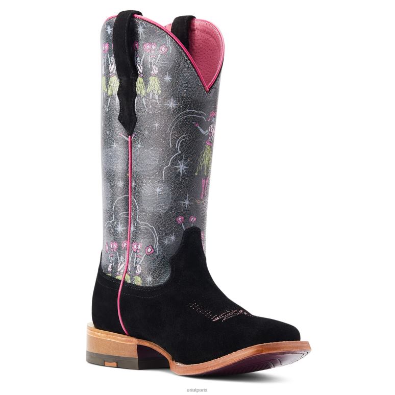 RJ66P2287 botte occidentale d'aloha de frontière occidentale Ariat chaussure ébauche noire femmes