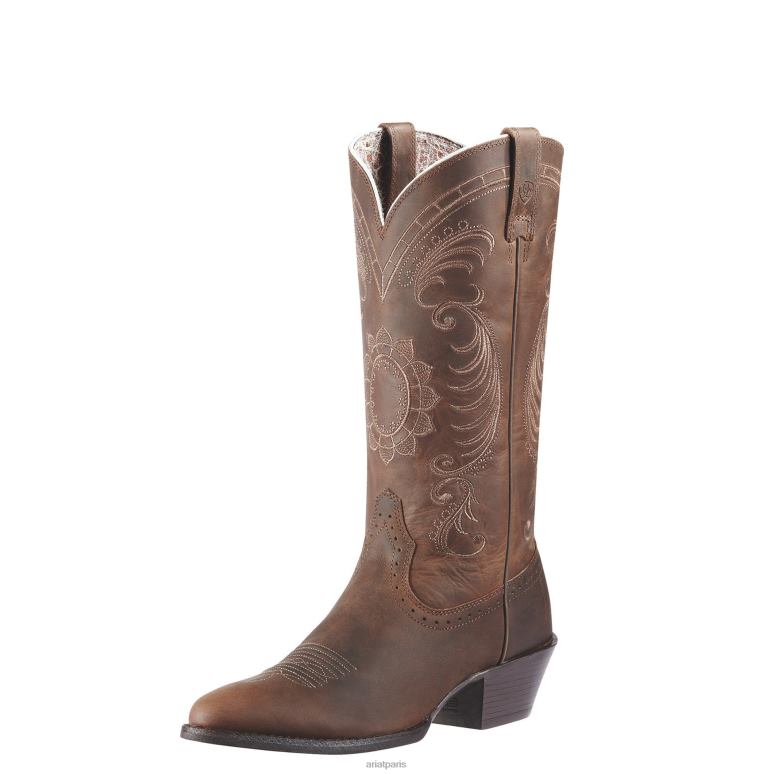 RJ66P2351 botte western magnolia Ariat chaussure marron vieilli femmes