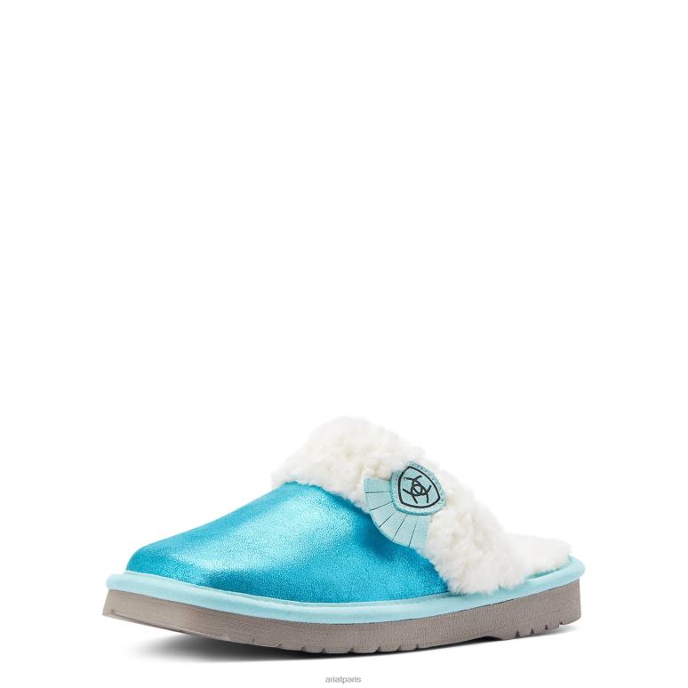 RJ66P2481 pantoufle Jackie à bout carré Ariat chaussure turquoise métallisé femmes