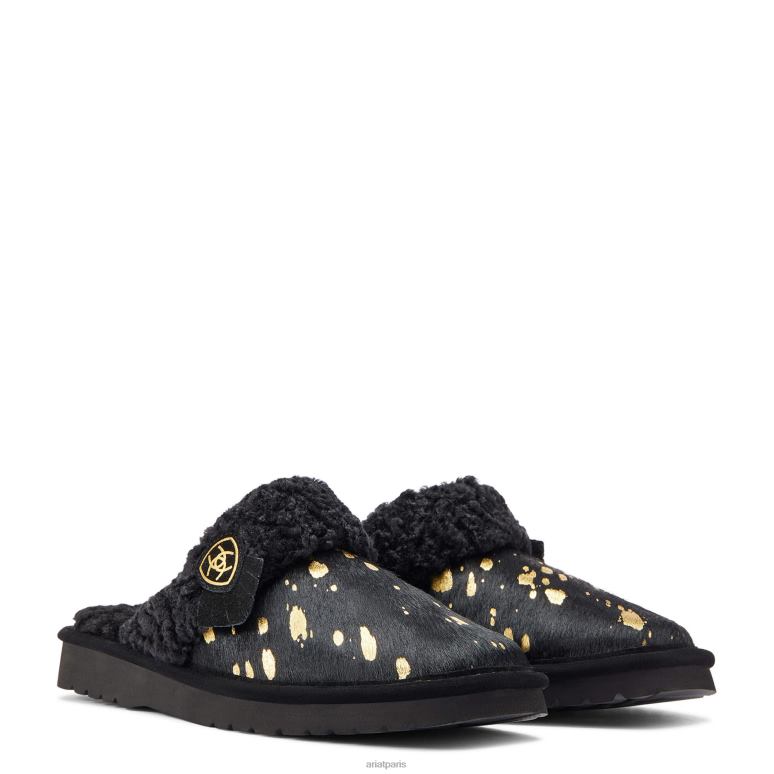RJ66P2488 pantoufle Jackie à bout carré Ariat chaussure cheveux en or noir femmes