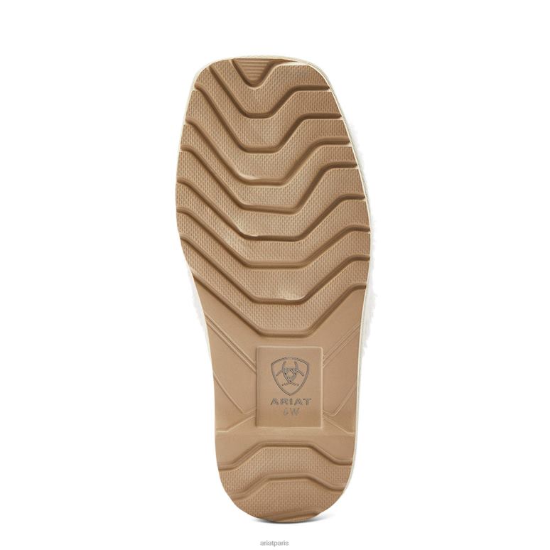 RJ66P2495 pantoufle cosy chic à bout carré Ariat chaussure crème floue femmes