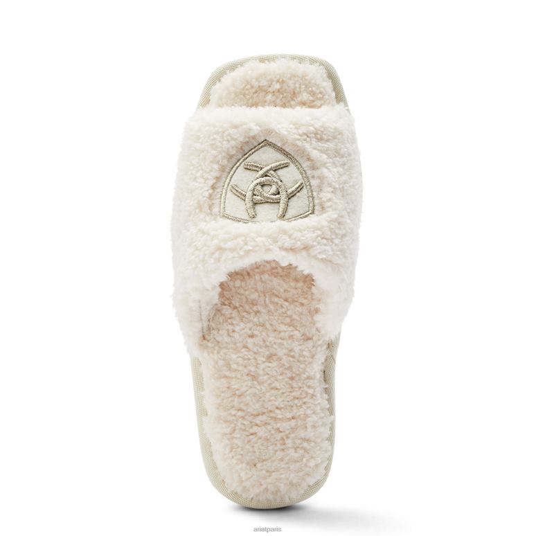 RJ66P2495 pantoufle cosy chic à bout carré Ariat chaussure crème floue femmes