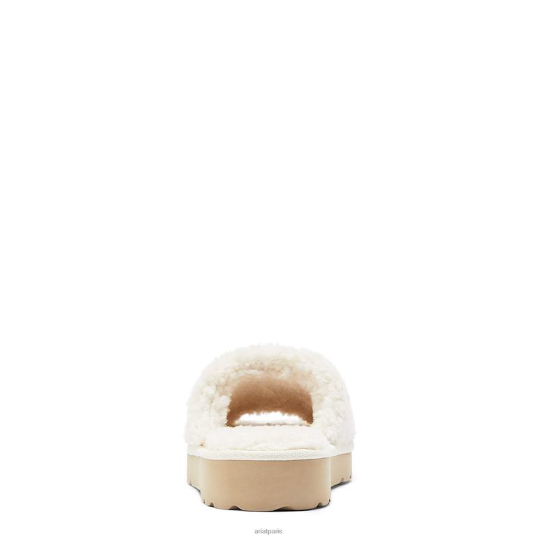 RJ66P2495 pantoufle cosy chic à bout carré Ariat chaussure crème floue femmes