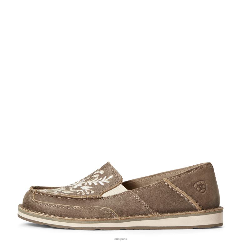 RJ66P2409 croiseur brodé Ariat chaussure bombardier marron femmes