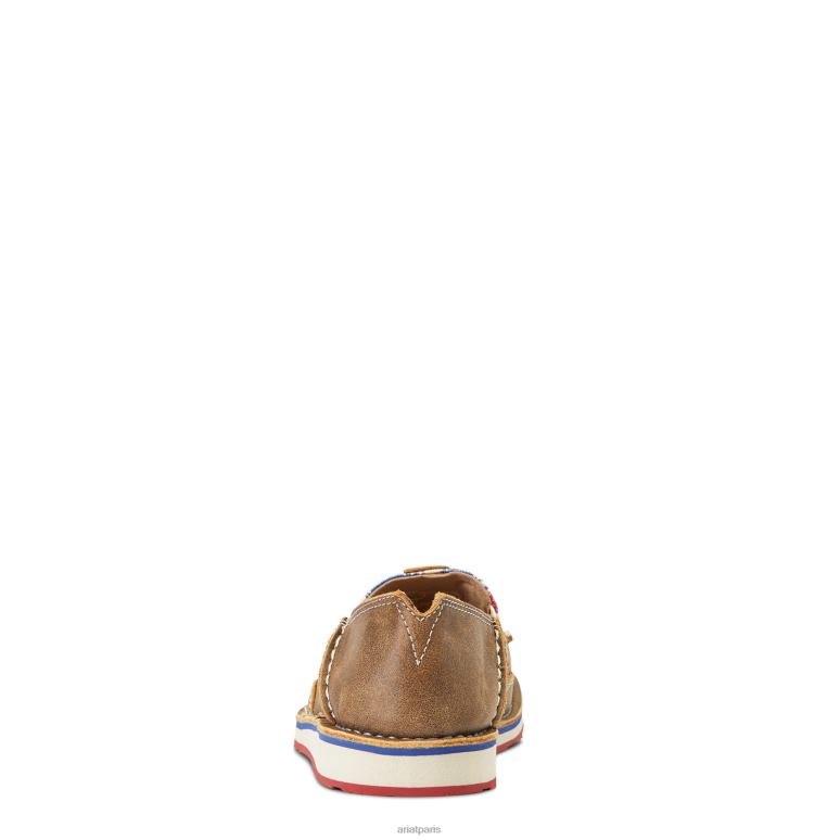 RJ66P2428 croiseur 1 Ariat chaussure bombardier marron/drapeau en détresse femmes