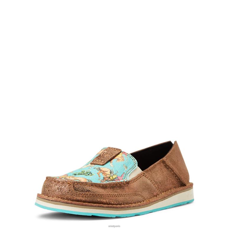 RJ66P2455 croiseur 3 Ariat chaussure cuivre métallisé/turquoise femmes
