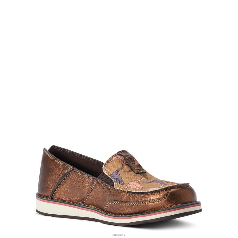 RJ66P2458 croiseur 3 Ariat chaussure tête de direction bronze métallisé/rose femmes