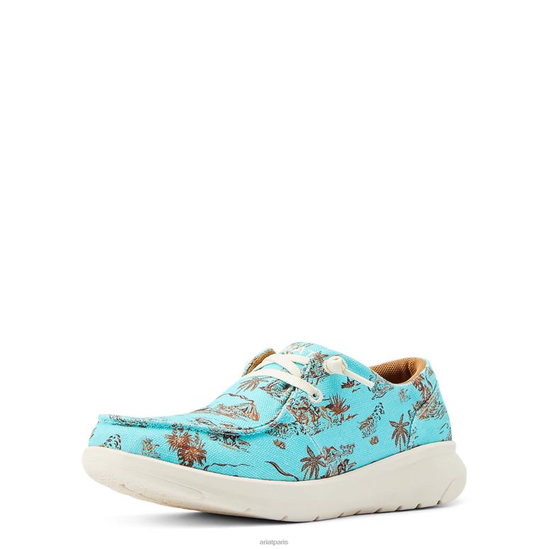 RJ66P2460 hilo occidental aloha Ariat chaussure imprimé paniolo turquoise femmes