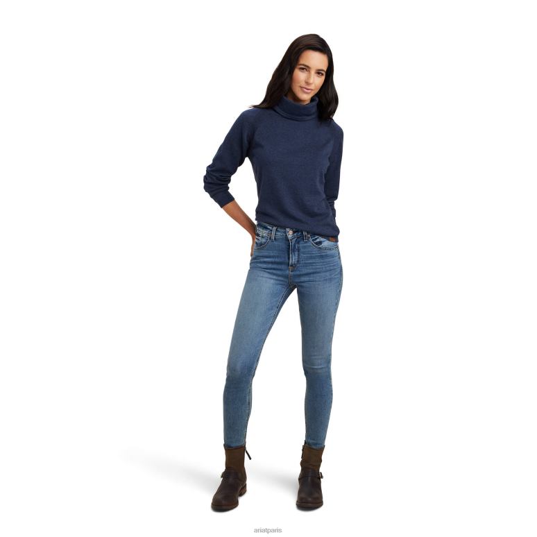RJ66P3320 pull Lexi Ariat hauts marine chiné femmes