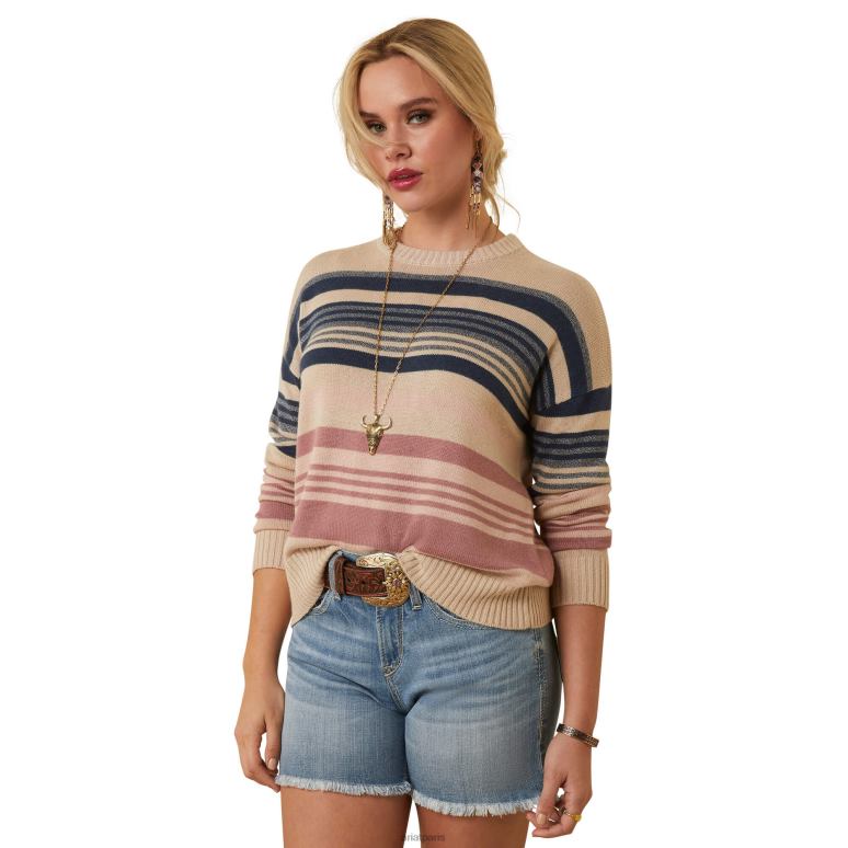 RJ66P3322 pull Kimmy Ariat hauts rayure serape femmes