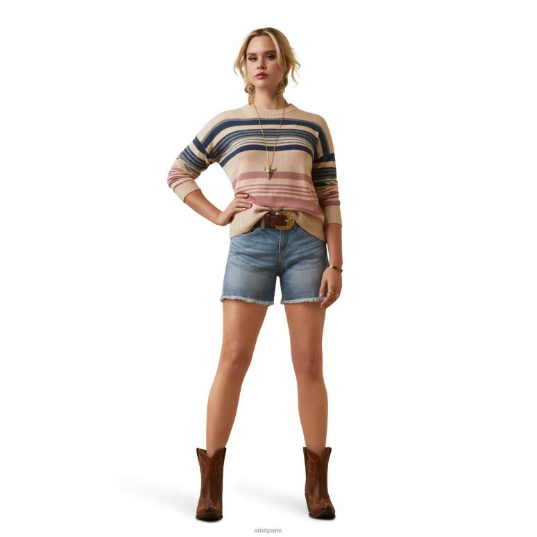 RJ66P3322 pull Kimmy Ariat hauts rayure serape femmes