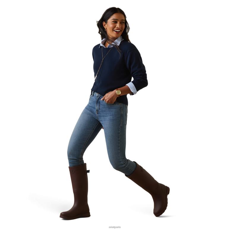 RJ66P3333 pull péninsule Ariat hauts marine femmes