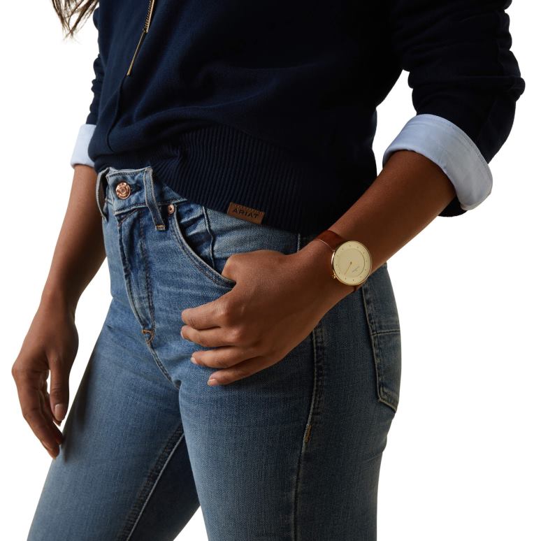 RJ66P3333 pull péninsule Ariat hauts marine femmes