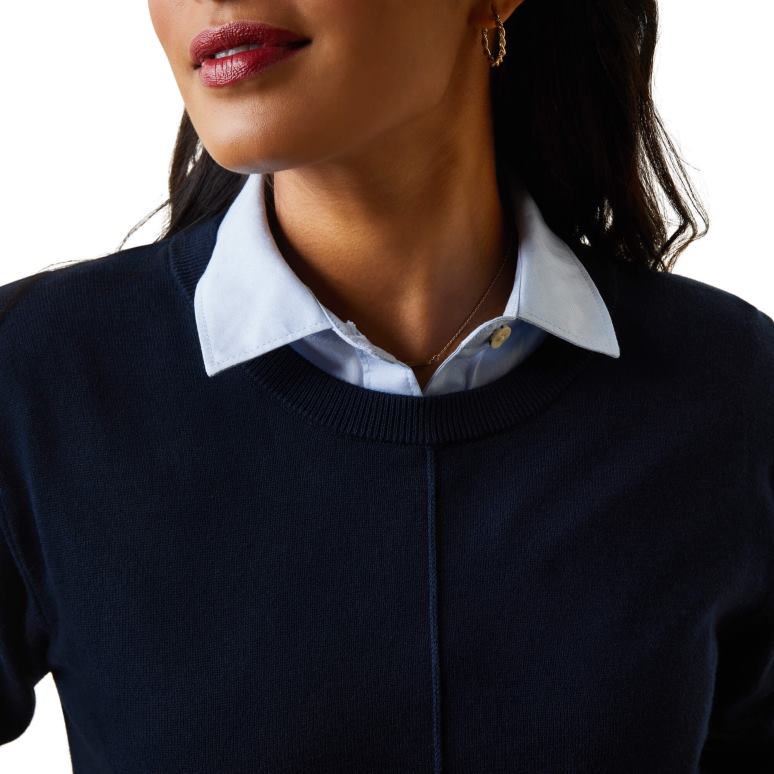 RJ66P3333 pull péninsule Ariat hauts marine femmes