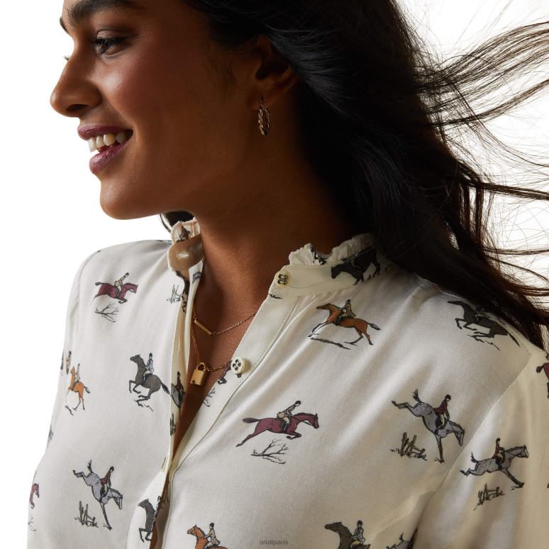 RJ66P2757 chemisier clairon Ariat hauts impression fraîche femmes