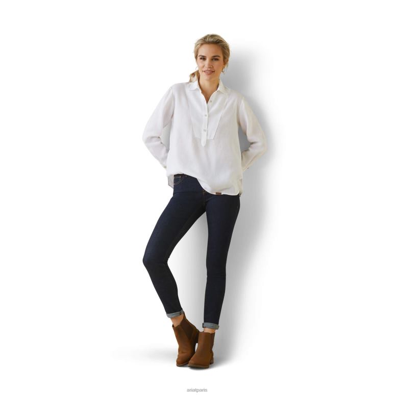 RJ66P2761 chemisier cazadero Ariat hauts blanc femmes