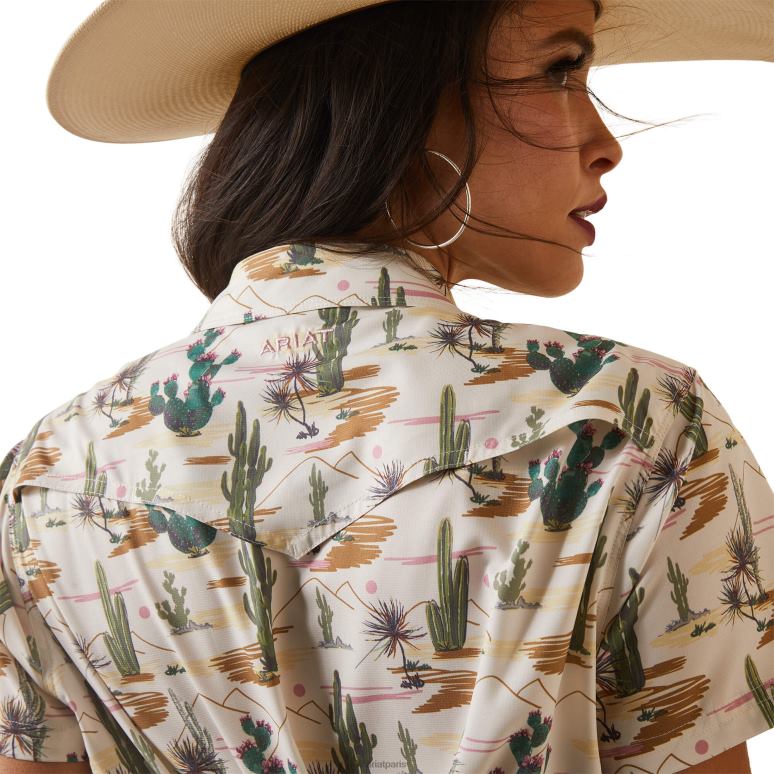 RJ66P2764 chemise western ventek Ariat hauts impression de scène du désert femmes