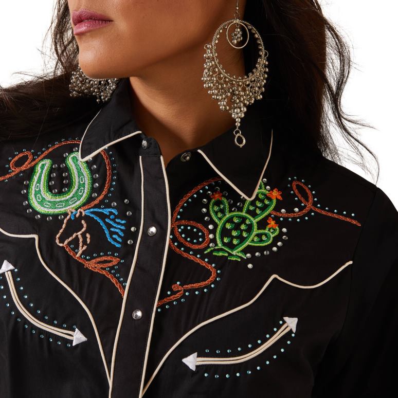 RJ66P2770 chemise Wynette Ariat hauts noir femmes