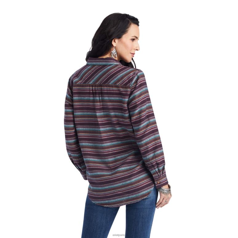 RJ66P2774 vraie chemise popover Billie Jean Ariat hauts bande en bordure de route femmes