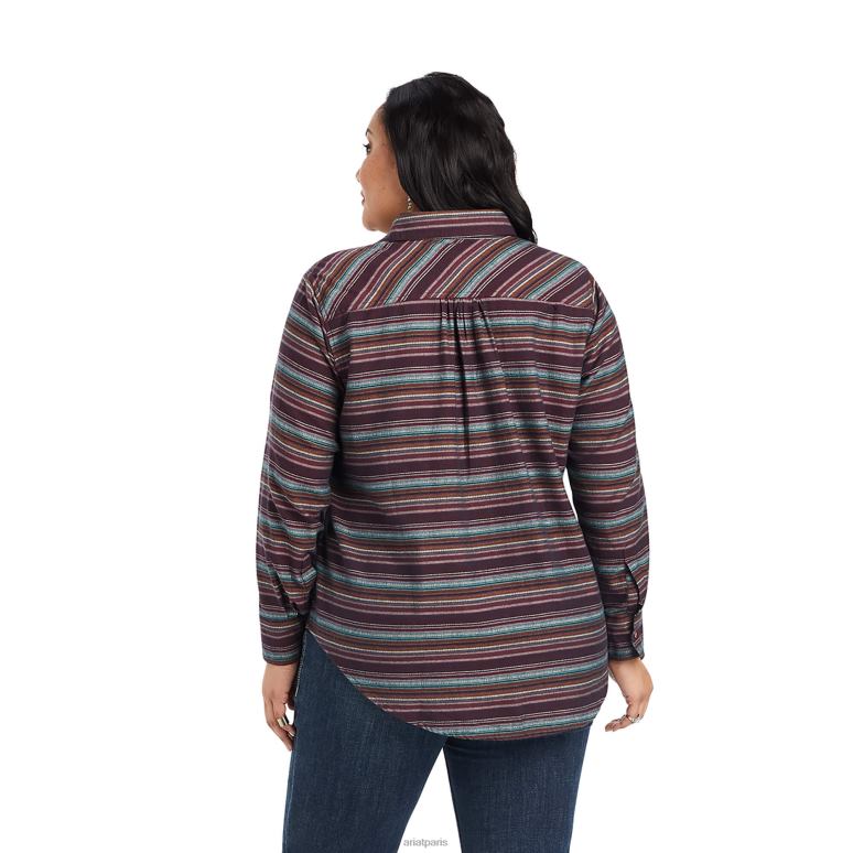 RJ66P2774 vraie chemise popover Billie Jean Ariat hauts bande en bordure de route femmes