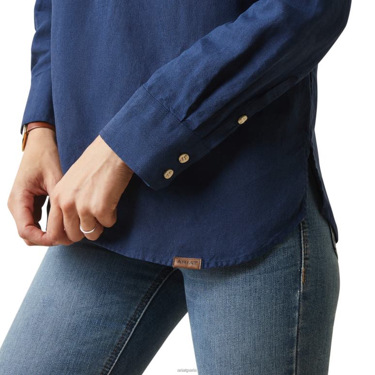 RJ66P2791 chemisier cazadero Ariat hauts marine femmes