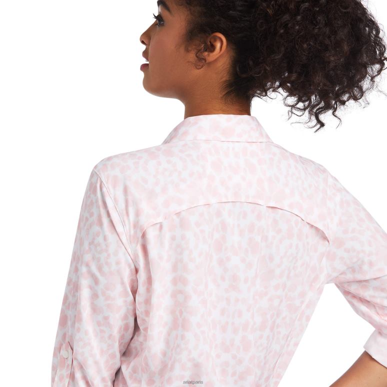 RJ66P2797 chemise stretch venttek Ariat hauts léopard rose quartz femmes