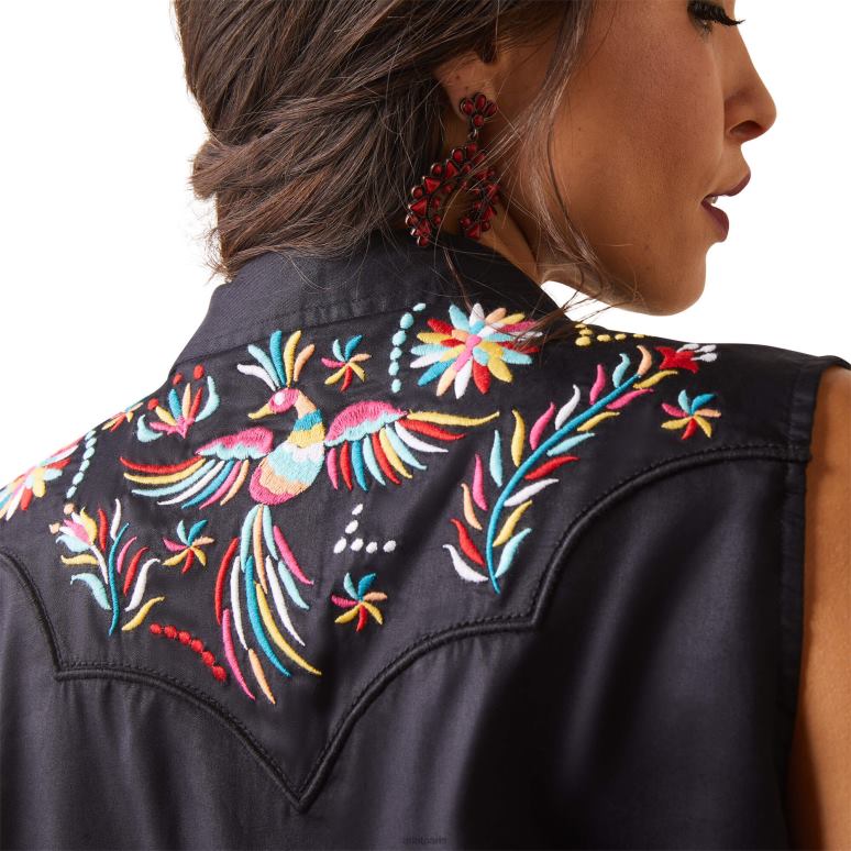 RJ66P2823 chemise connie Ariat hauts noir femmes