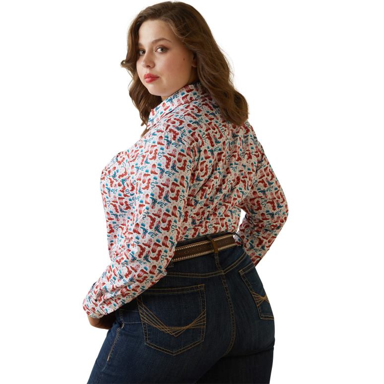 RJ66P2836 chemise extensible kirby résistante aux rides Ariat hauts bottes blazin femmes