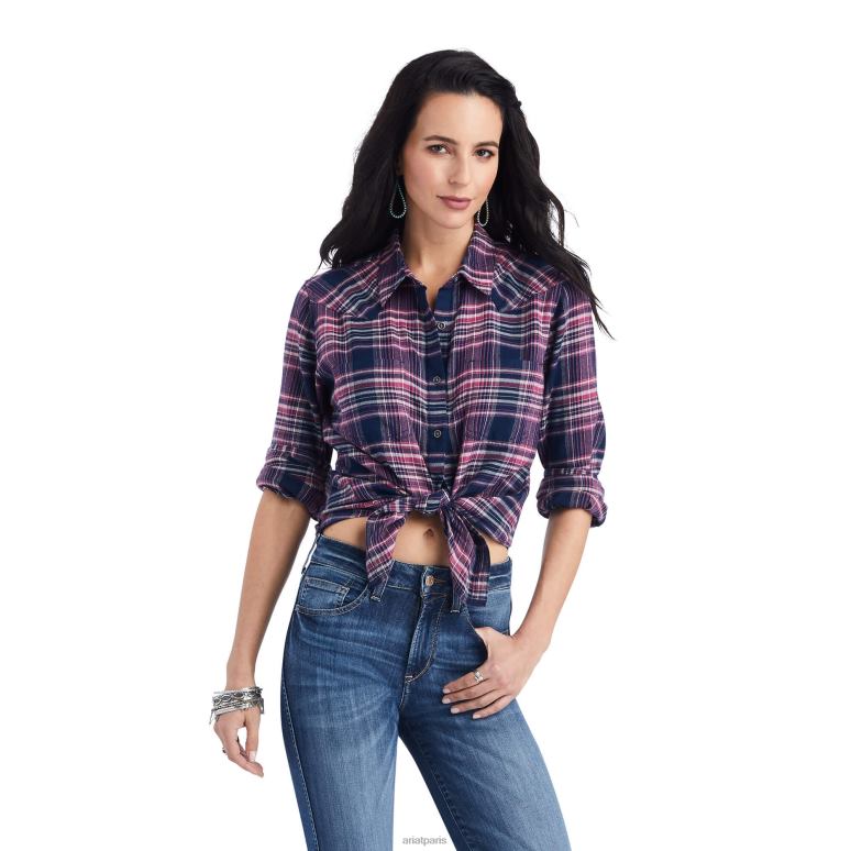 RJ66P2843 vraie chemise Billie Jean Ariat hauts plaid douceur femmes