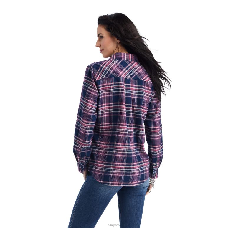 RJ66P2843 vraie chemise Billie Jean Ariat hauts plaid douceur femmes
