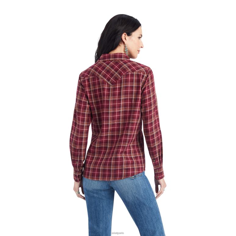 RJ66P2845 vraie chemise trail blaze Ariat hauts plaid pionnier femmes