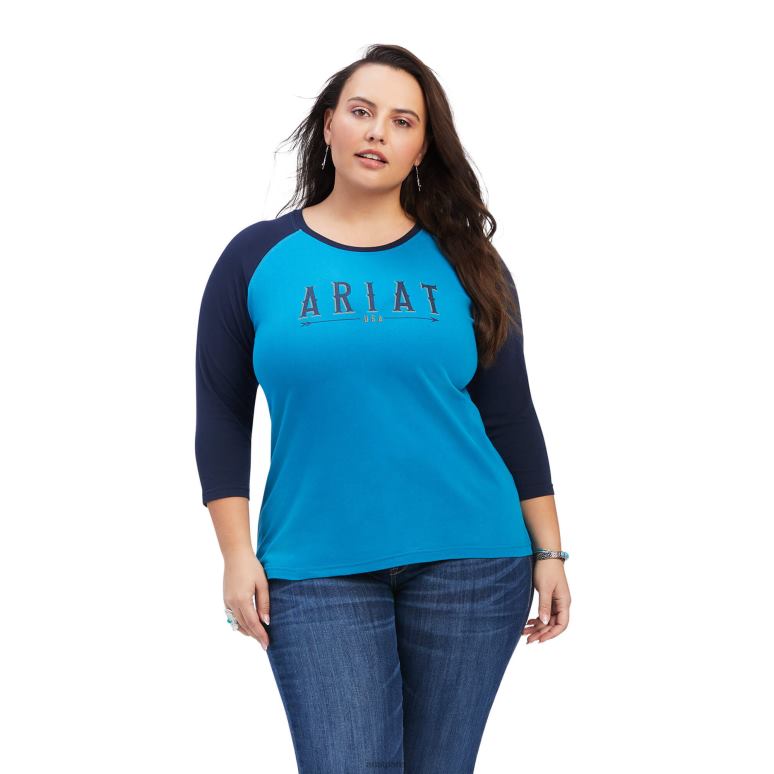 RJ66P2912 chemise coupe classique vraie flèche Ariat hauts céleste femmes