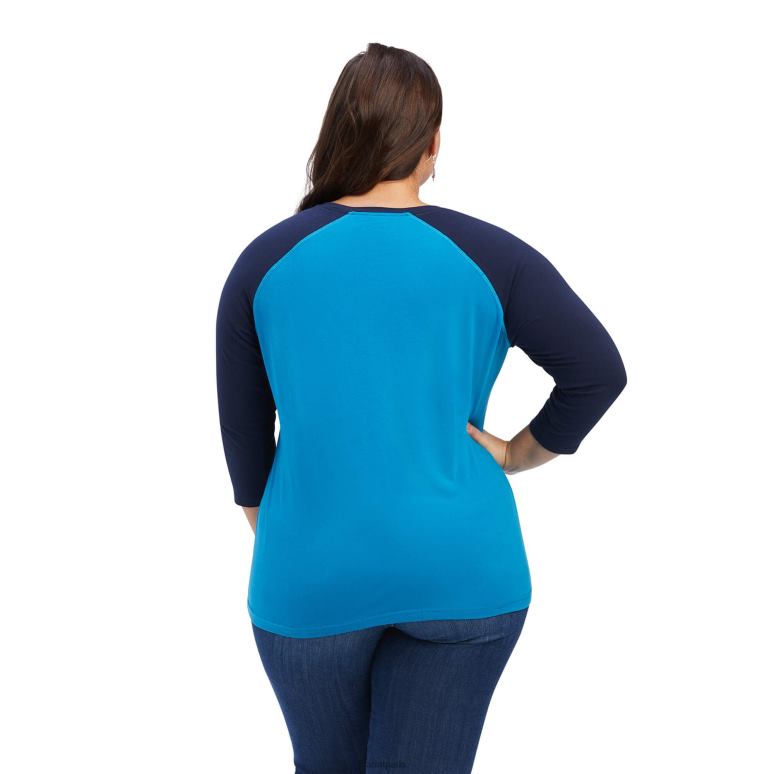 RJ66P2912 chemise coupe classique vraie flèche Ariat hauts céleste femmes