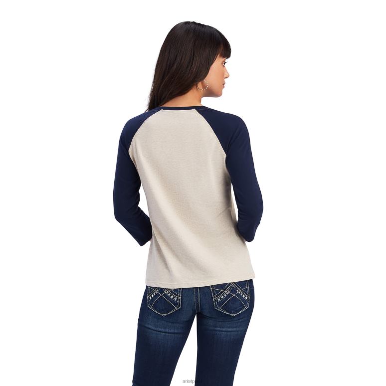 RJ66P2931 chemise classique véritable arc-en-ciel Ariat hauts bruyère de blé femmes