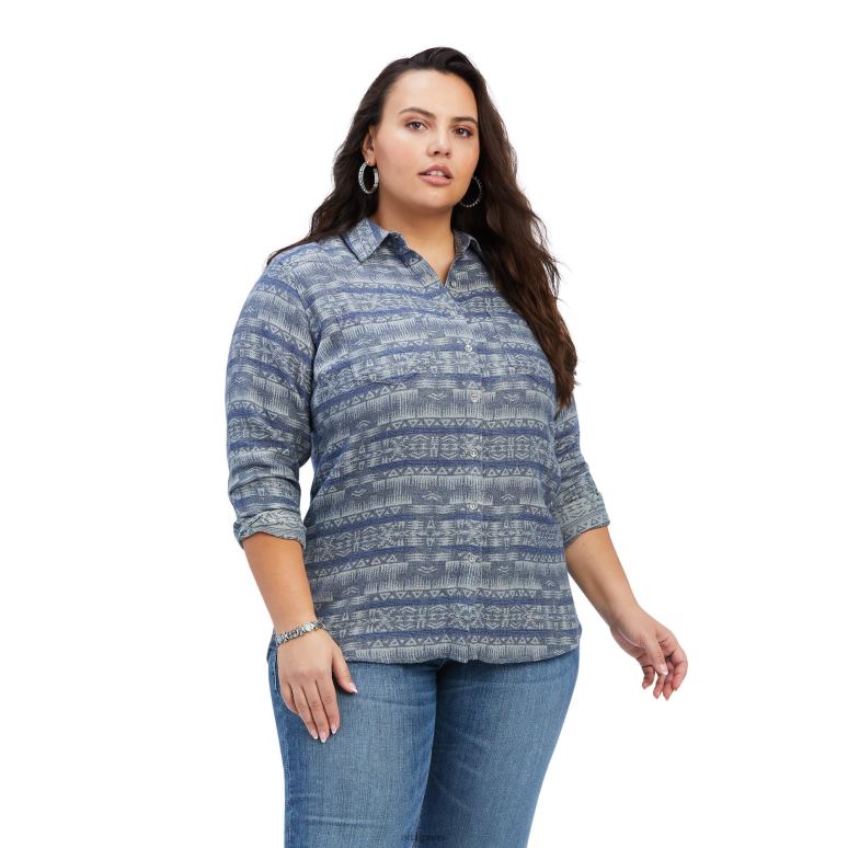 RJ66P2984 vraie chemise Billie Jean Ariat hauts jacquard de nuit femmes