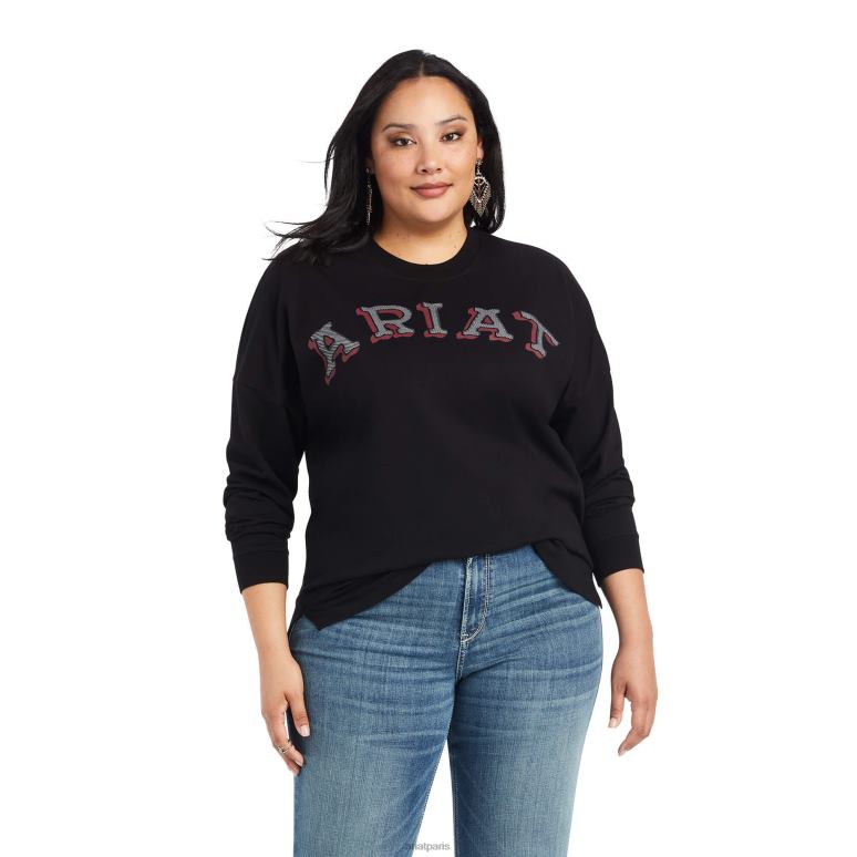 RJ66P2992 vraie chemise oversize Ariat hauts noir femmes