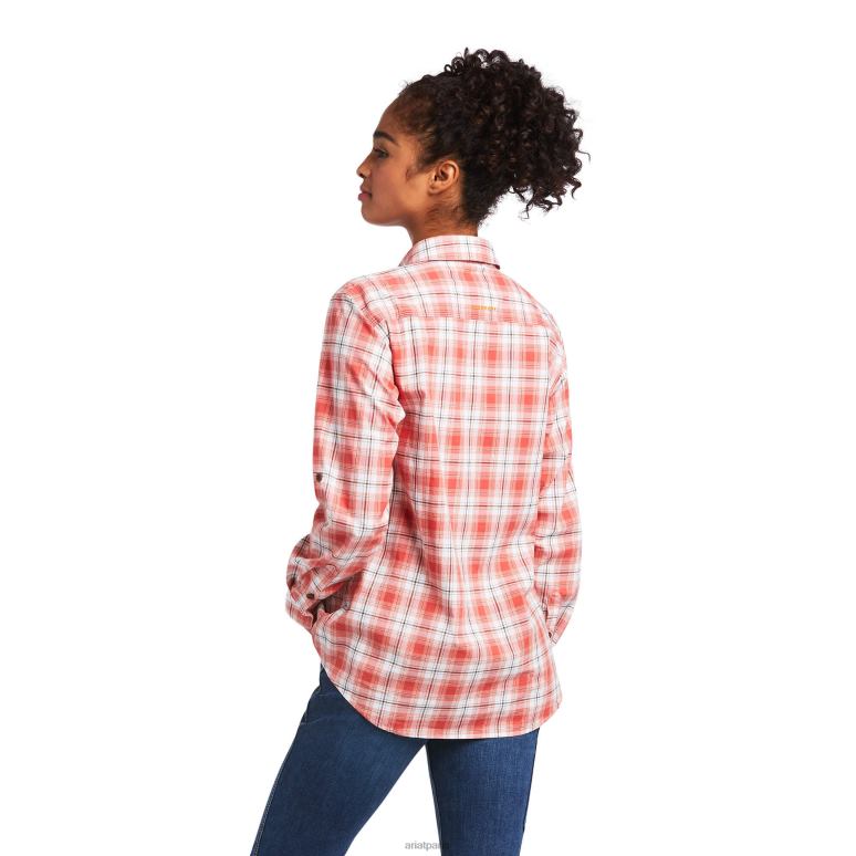 RJ66P2999 chemise de travail Durastretch résistante aux barres d'armature Ariat hauts canneberge femmes