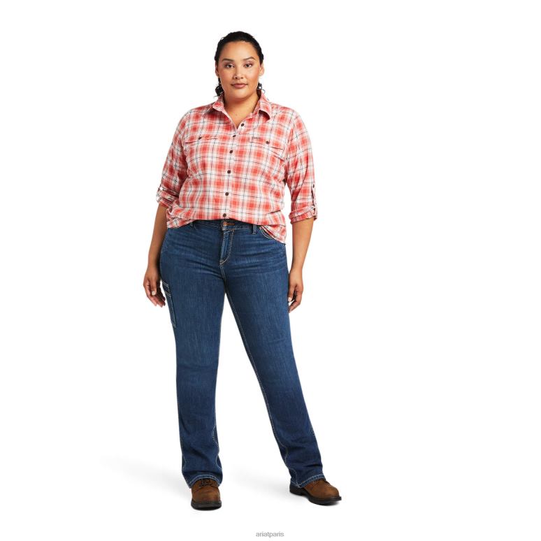 RJ66P2999 chemise de travail Durastretch résistante aux barres d'armature Ariat hauts canneberge femmes