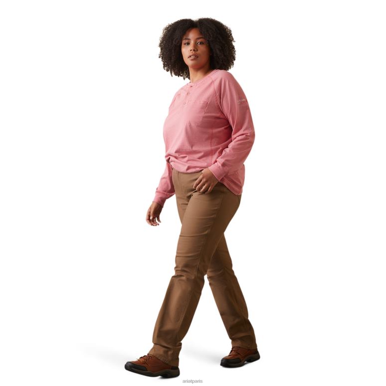 RJ66P3033 fr air henley Ariat hauts corail embrassé par le soleil femmes
