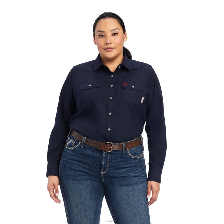 RJ66P3054 chemise de travail légère comme une plume Ariat hauts marine femmes