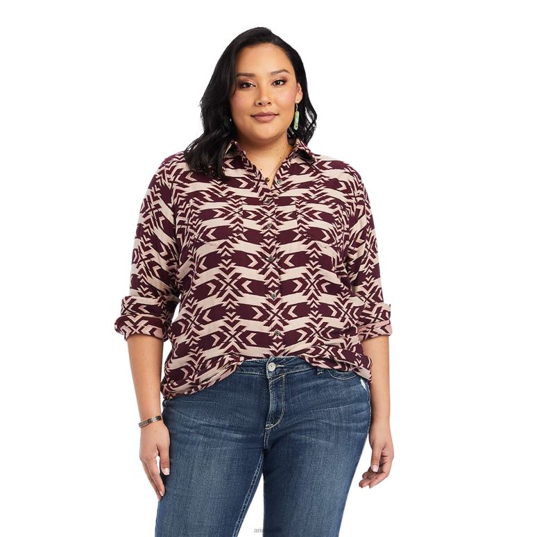 RJ66P3062 vraie chemise Billie Jean Ariat hauts jacquard étoile du nord femmes