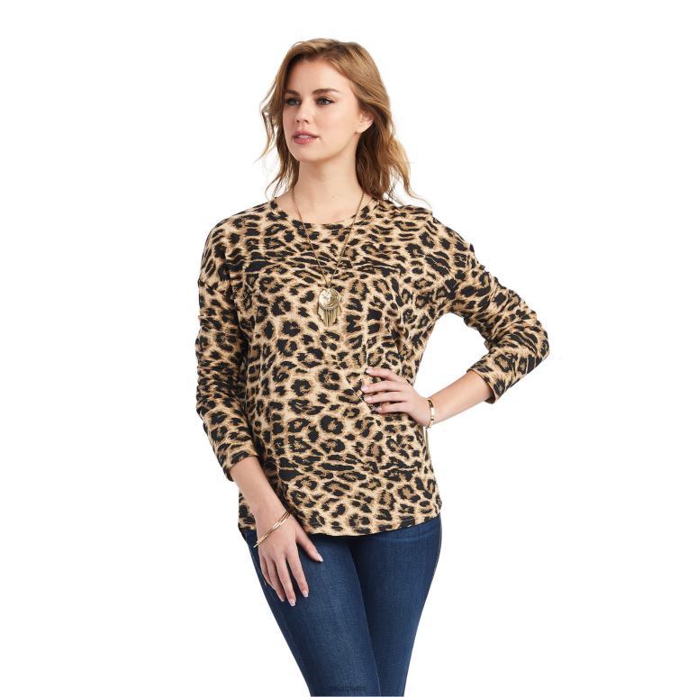 RJ66P3081 chemise de vie sauvage Ariat hauts guépard femmes